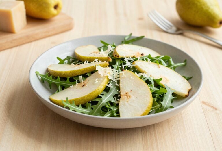 Salade roquette, poire et parmesan