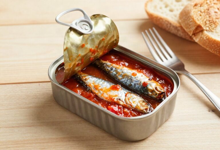 Tinned sardines in tomato sauce