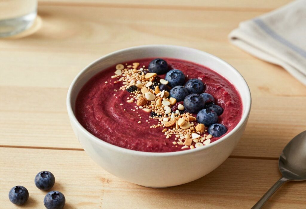 Red berry smoothie bowl