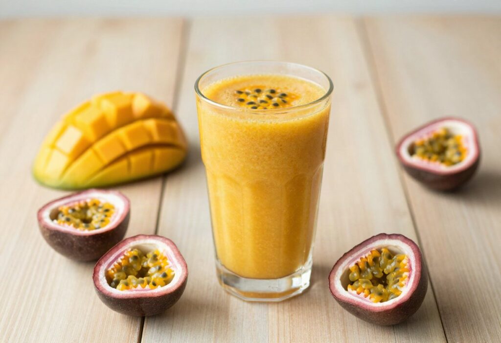 Mango and passion fruit smoothie