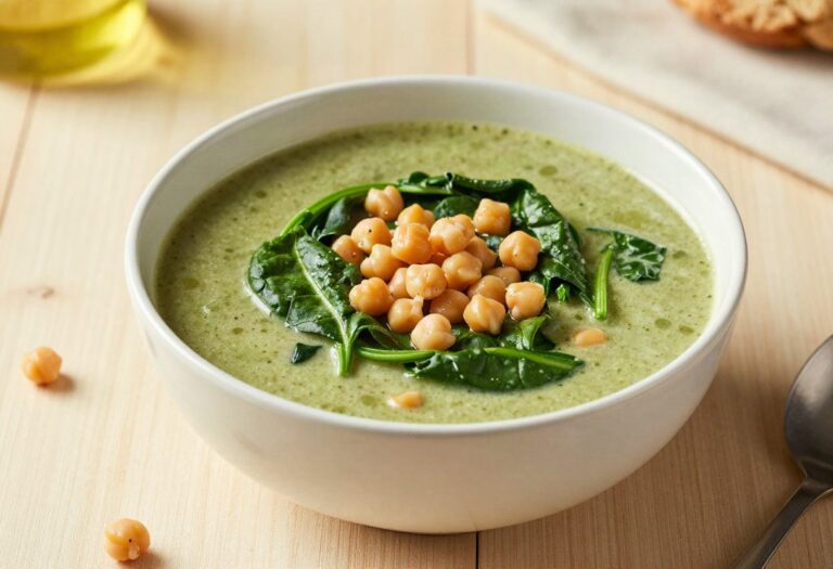 Soupe d&rsquo;épinards et pois chiches