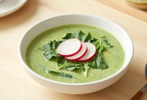 Radish top soup (zero waste)