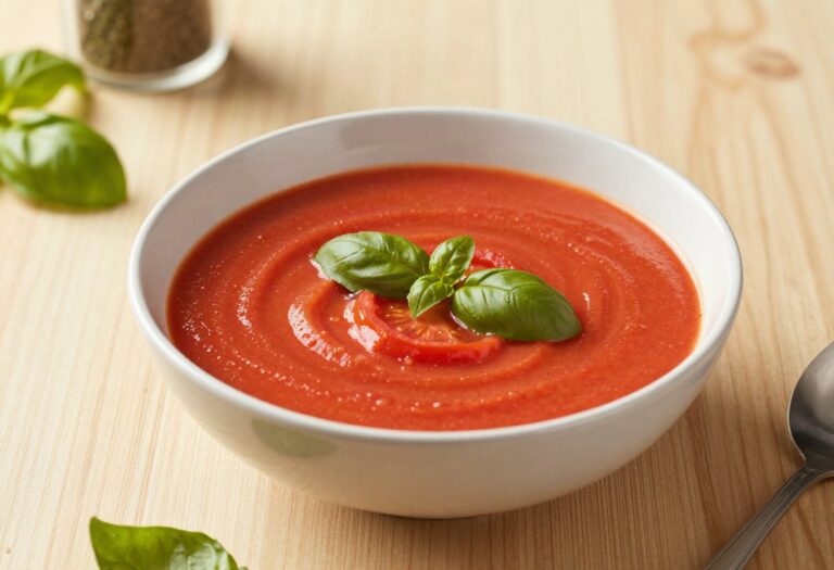 Soupe de tomate au basilic