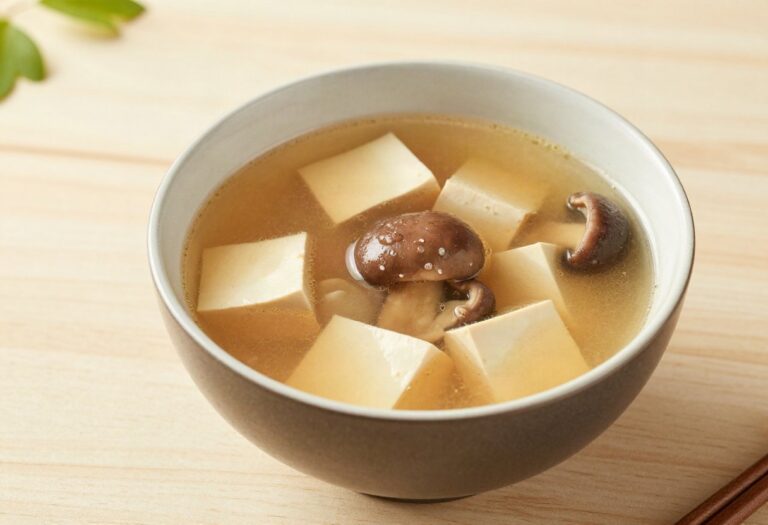Soupe miso au tofu et champignons
