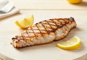 Grilled swordfish steak