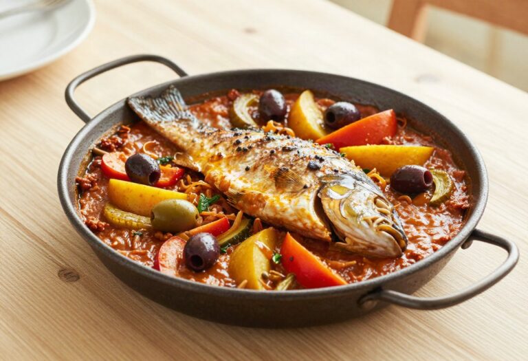 Fish and vegetable tagine