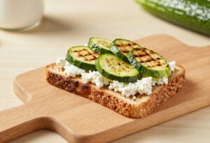 Tartine chèvre et courgette grillée