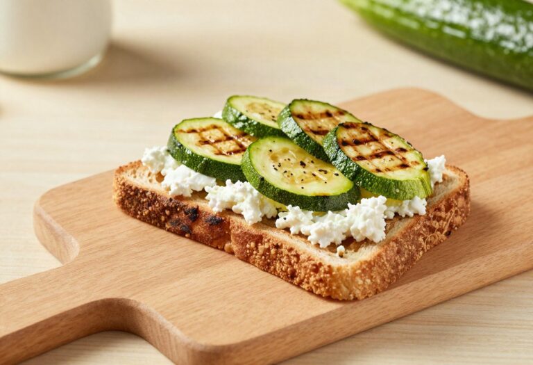 Tartine chèvre et courgette grillée