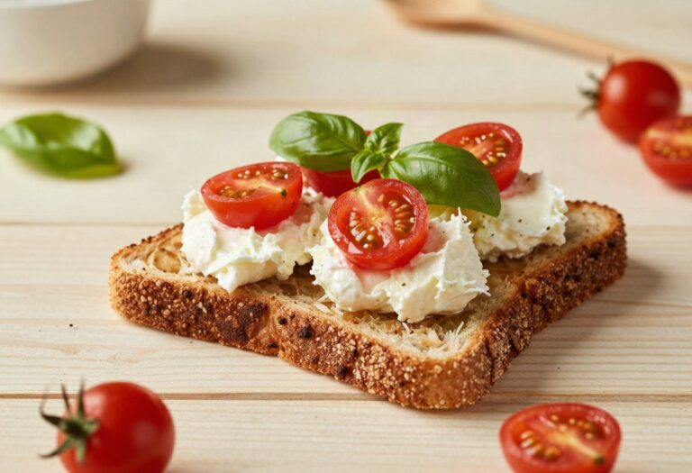 Ricotta and cherry tomato toast