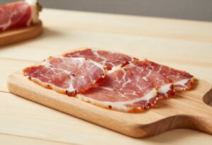 Slices of cured ham