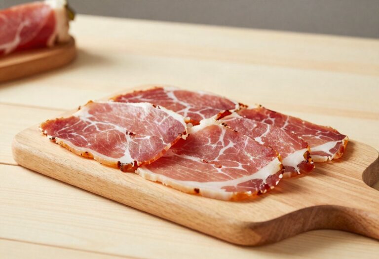 Slices of cured ham
