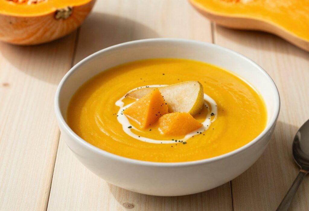 Pumpkin and pear velouté