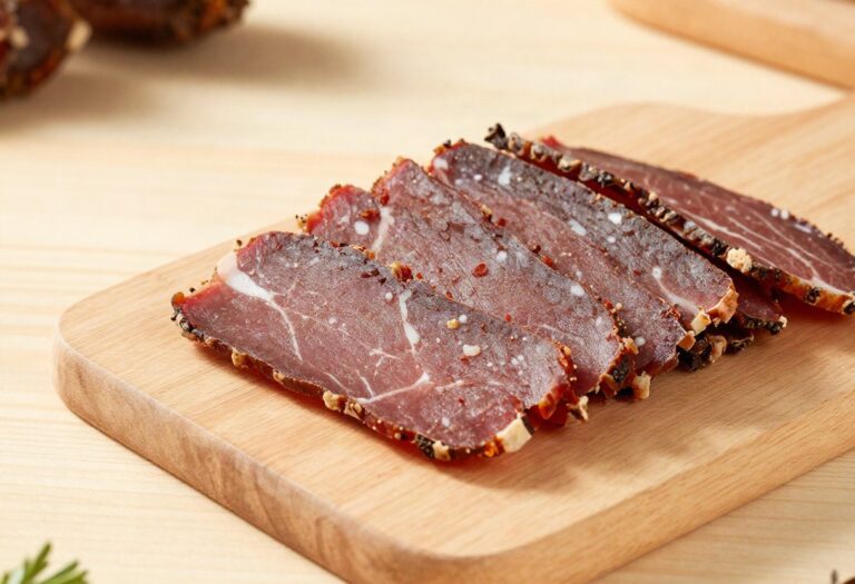 Thinly sliced Grisons dried beef