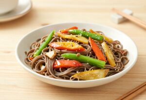 Vegetable and soba noodle stir-fry