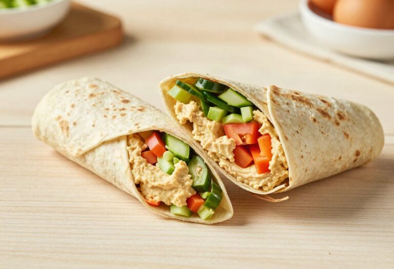 Wrap végétarien au houmous et crudités