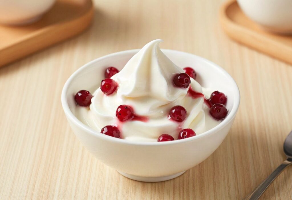 Quick frozen red berry yoghurt